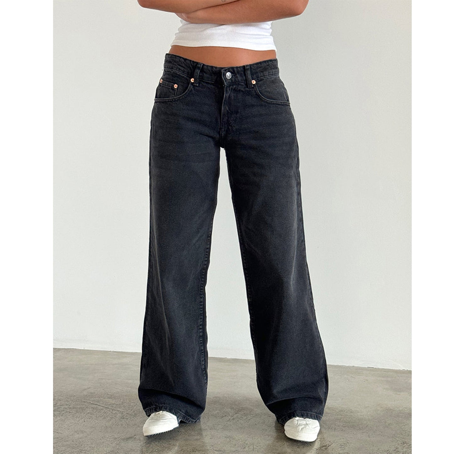 Street Wide Leg Denim Jeans