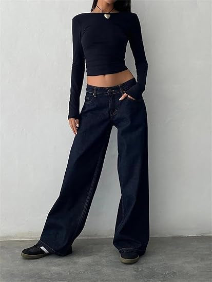 Street Wide Leg Denim Jeans