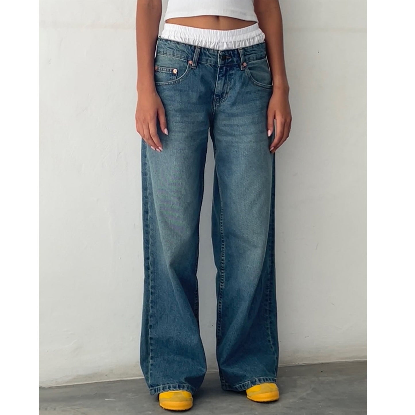 Street Wide Leg Denim Jeans